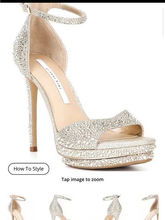 Gianni Bini Shoes - Gianni Bini Silver Rhinestone Platform Ankle-Strap Heels